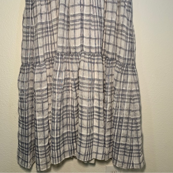 NWT Cottagecore DKNY Size 14 Plaid Knee Length Tank V-neck Dress Boho Chic - Picture 10 of 11